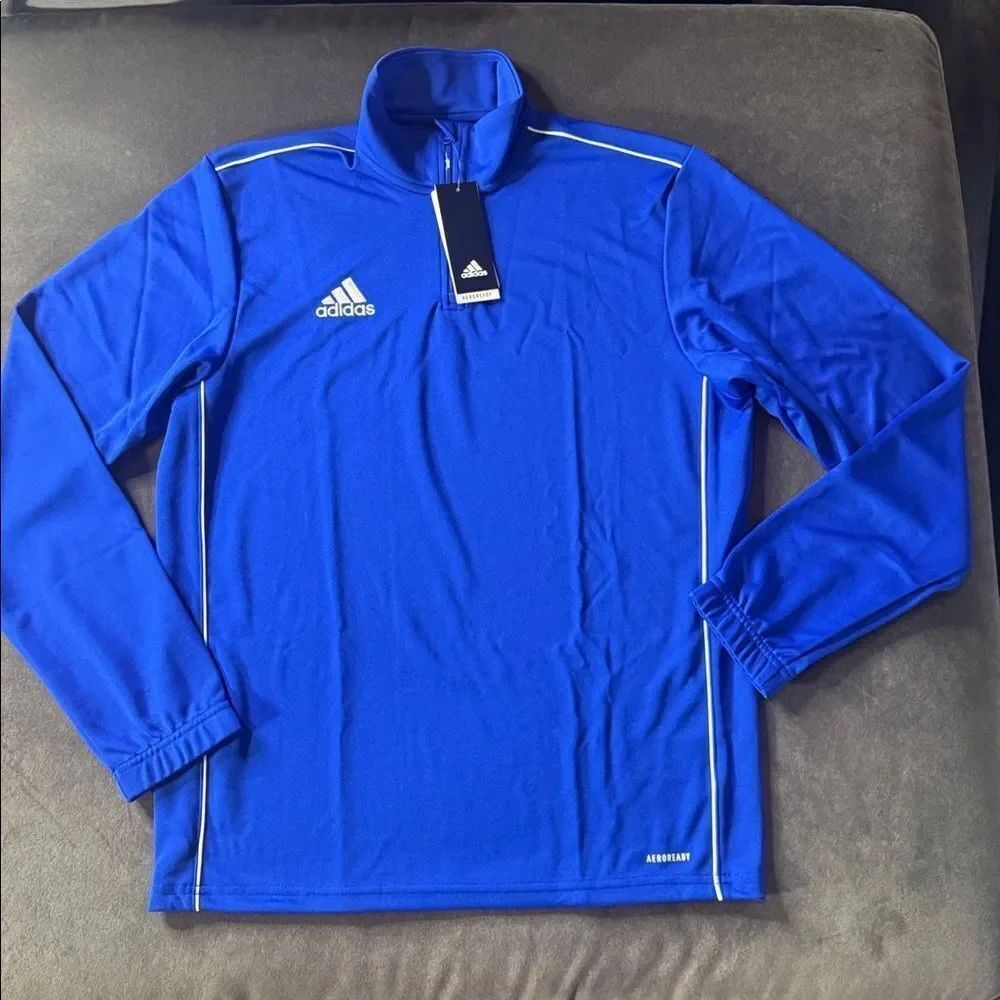 Adidas Men’s Blue 1/4 Zip Athletic Sweatshirt Training Top Core 18 M NWT
